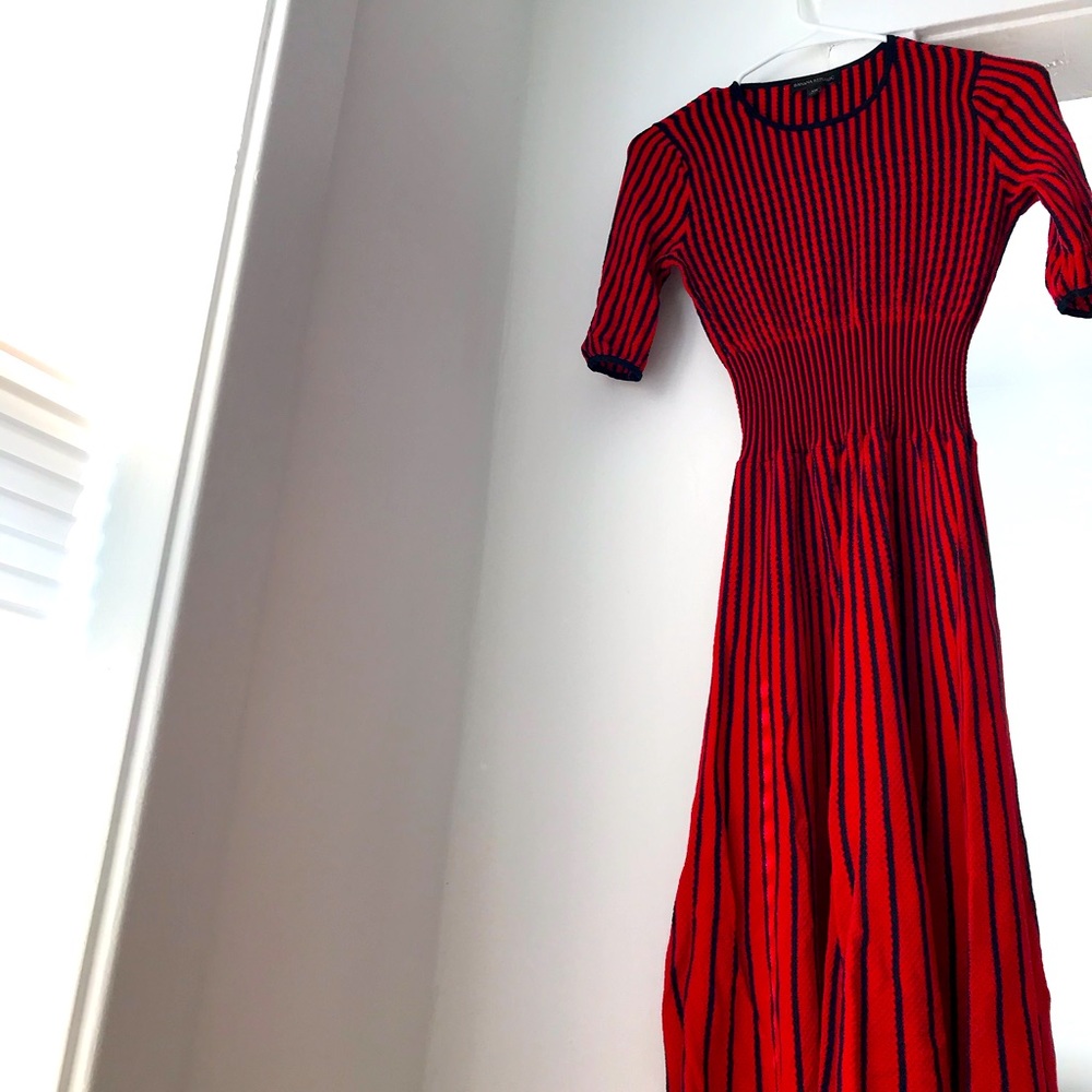 Banana republic red and navy flare dress, NWOT